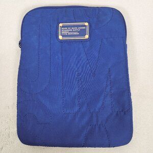 Marc By Marc Jacobs Case Bag Blue Fits 9 inch Tablet Metal Logo Zipper Padded